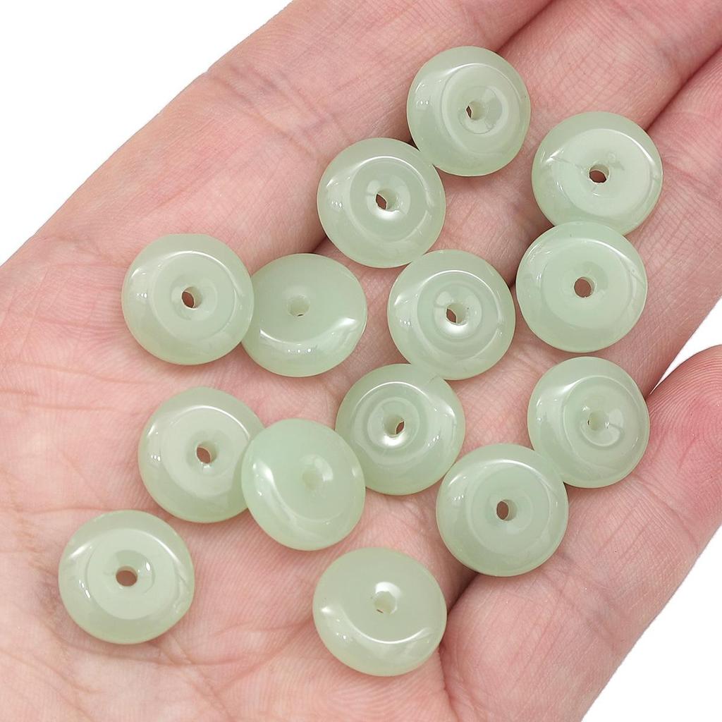 Imitation Jade Sicherheitsverschlussperlen für DIY Ohrringe, Armbänder und Halsketten