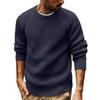 Men's Casual Loose Fit Long Sleeve Pullover Sweater Crew Neck Knitted Jumper Lightweight Comfortable Everyday Wear