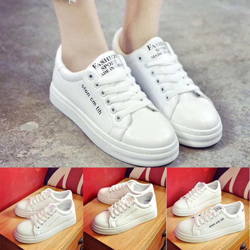 Timeless White Korean Female Flat Leather Sneaker For Sports And Students