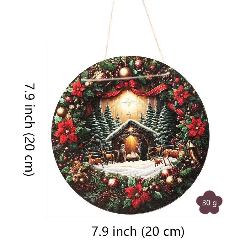 

Round Wooden Sign In Front Of The Door