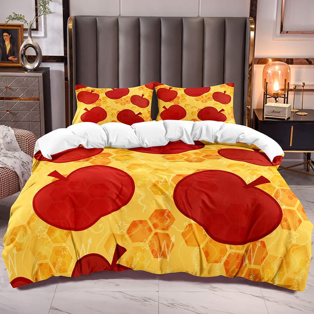 Fruit Duvet Cover Set Queen Size Microfiber Watermelon Banana Apple Pineapple Print Bedding Set Cartton Theme Small Fresh Style