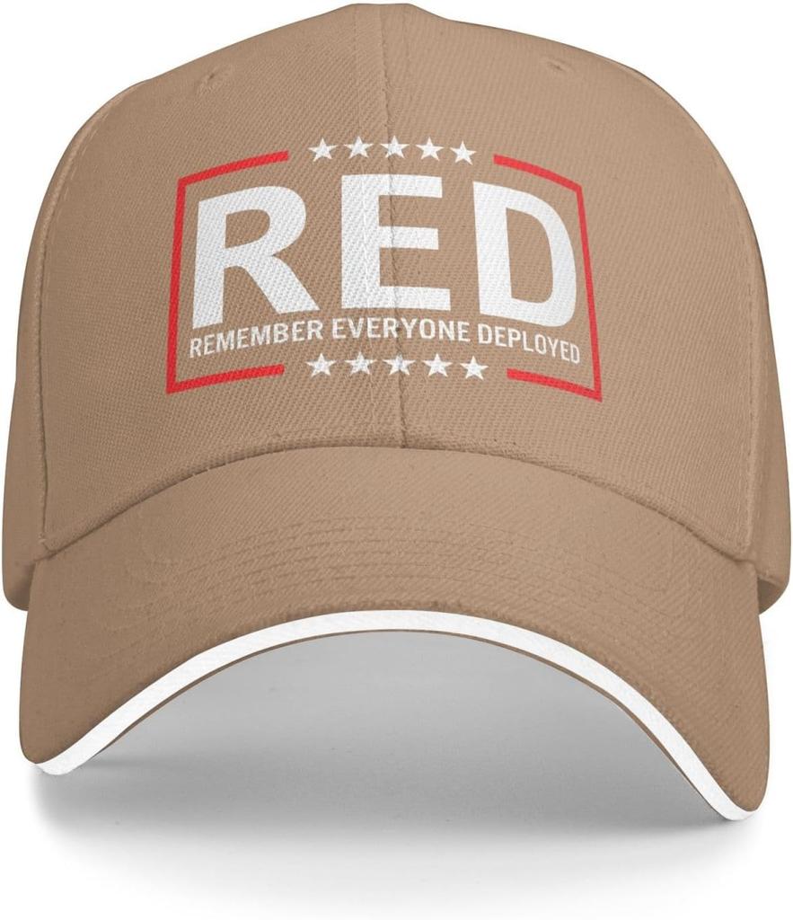 Remember Everyone Deployed RED Awareness Baseball Cap Polyester Adjustable Unisex Outdoor Hat