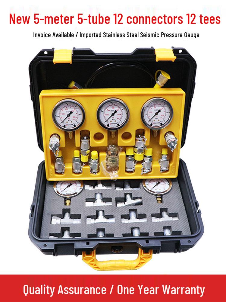 Excavator Hydraulic Pressure Gauge Adapter Set