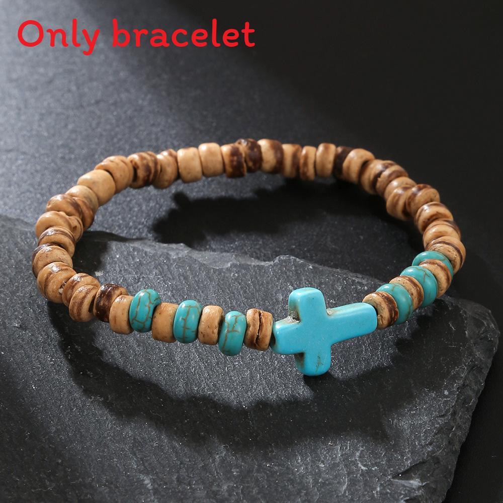 Bohemian Turquoise Beaded Bracelet With Geometric Design For Women And Men