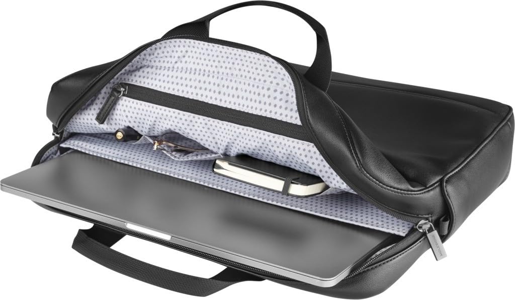 Moleskine Classic Slim Briefcase, Men's, Black, Fits 15-inch Laptop, Includes Shoulder Strap
