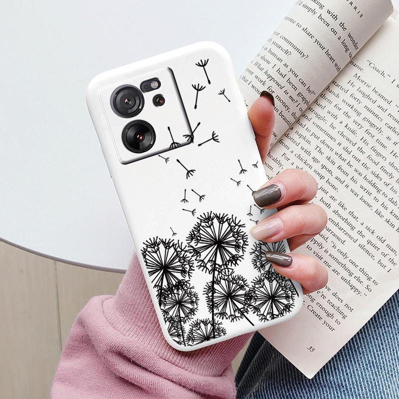 For Xiaomi 13T Pro Case TPU Soft Silicone Coque Flower Pattern Cartoon Painted Phone Cover For Xiaomi 13T Back Protection Capa