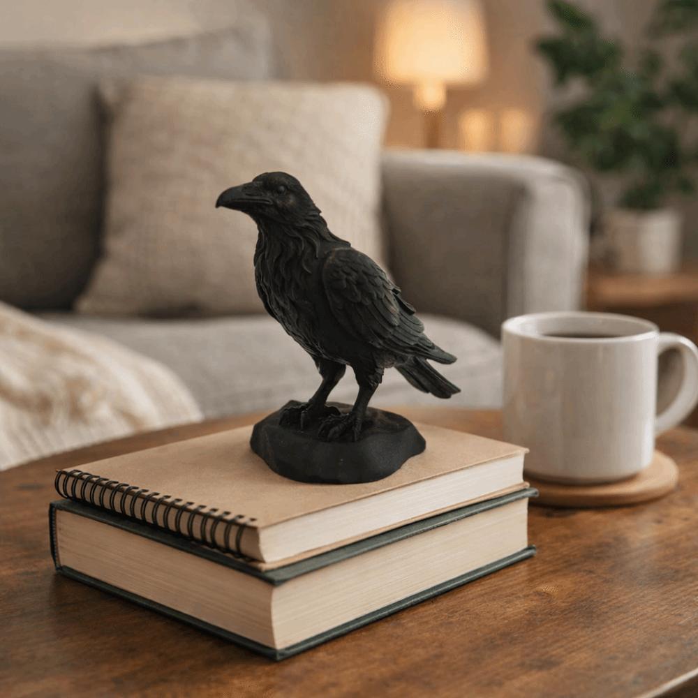 3D Printed Simulation Crow Model Raven Prop Bird Ornaments Craft Crow Statue Crafts  Farm