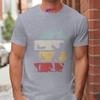 Vintage Fishing Men's T-Shirts Retro Color Block Fisherman Silhouette Graphic Tees Casual Short Sleeve Tops Oversized Clothing
