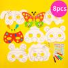8Pcs Cartoon Animal Painting Masks Diy Color Kindergarten Graffiti Coloring Crafts Toys Children Creative Hand-Painted Fun Toys