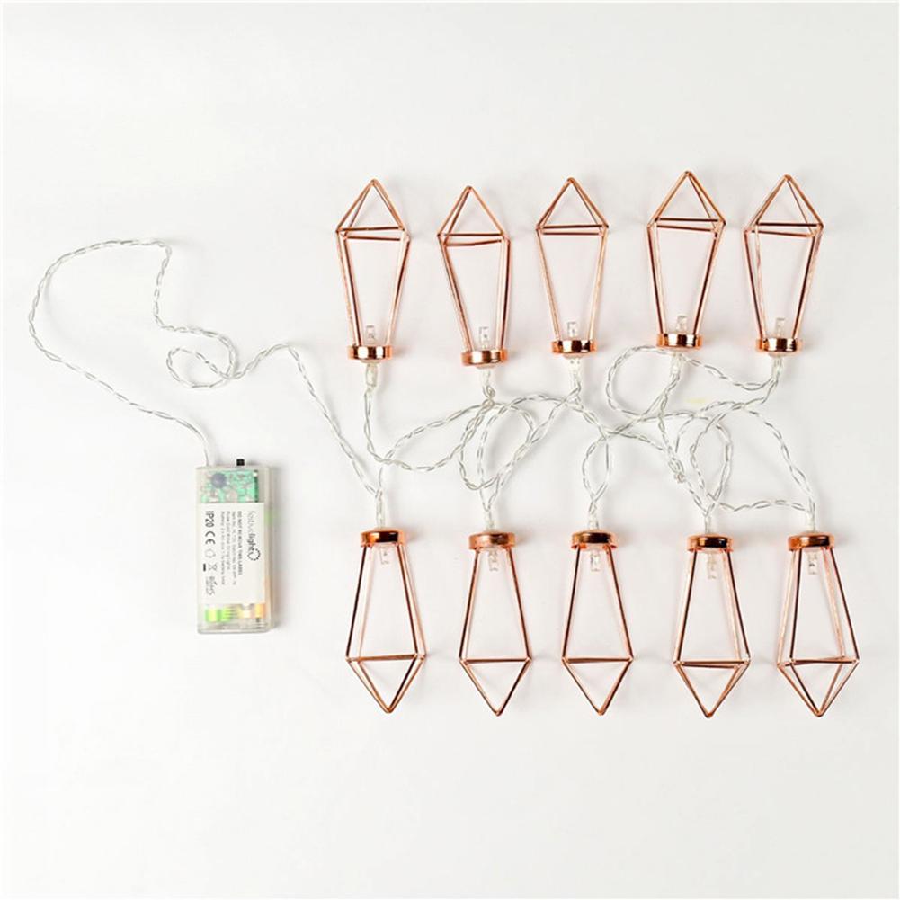 

1.5M LED Rose Gold Diamond Fairy Lights Metal String Light Battery Operated Christmas Lights for Festival Halloween Party Wedding Decoration 1.5 meters 10 lamp battery models#0
