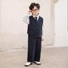 Boys Formal Suit Set 4 Piece School Kids Vest Shirt Pants Tie Gentleman Outfit for Wedding Party Birthday Photoshoot Performance 2-12Y