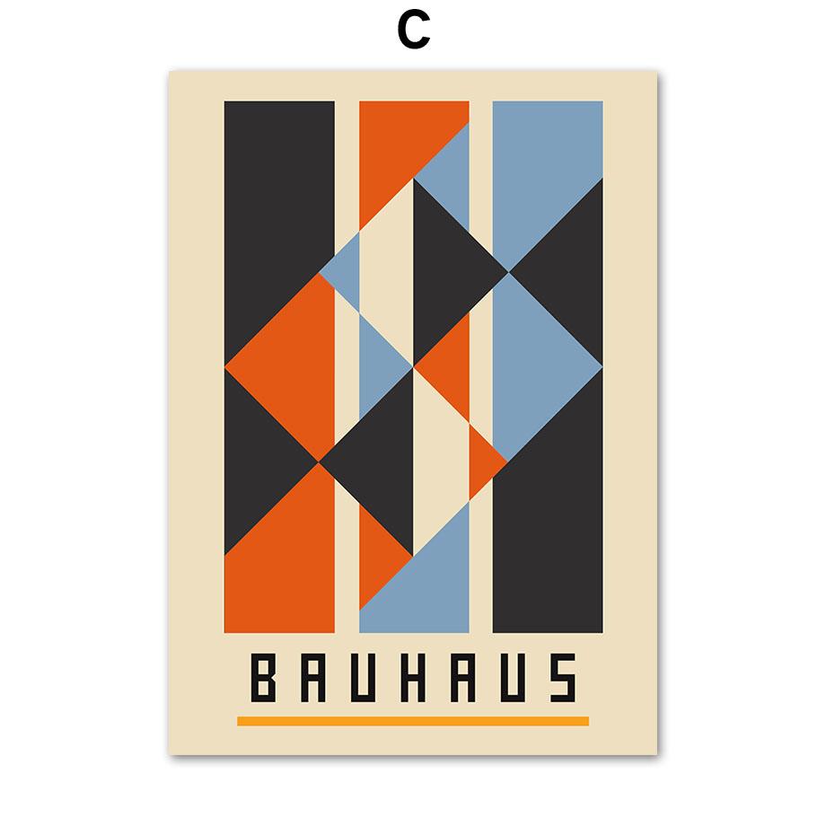 Bauhaus Color Block Geometric Figure Abstract Wall Art Posters & Prints Canvas Painting Hotel Bar Pictures For Living Room Decor