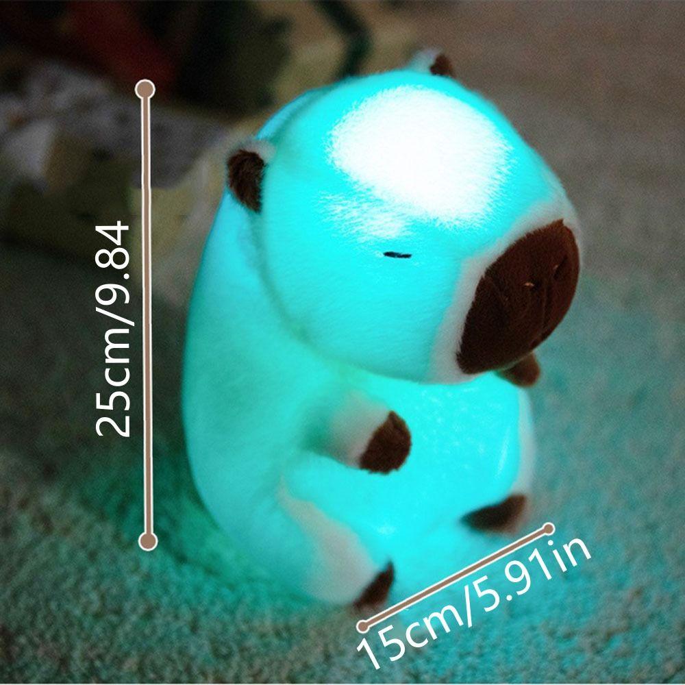Fluffy Texture LED Capybara Stuffed Animal Luminous Cartoon Capybara Doll  Christmas Gift