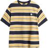 Striped Round Neck Breathable Versatile Casual Short Sleeve T-Shirt Men Tops Light-Yellow AHSV657-1
