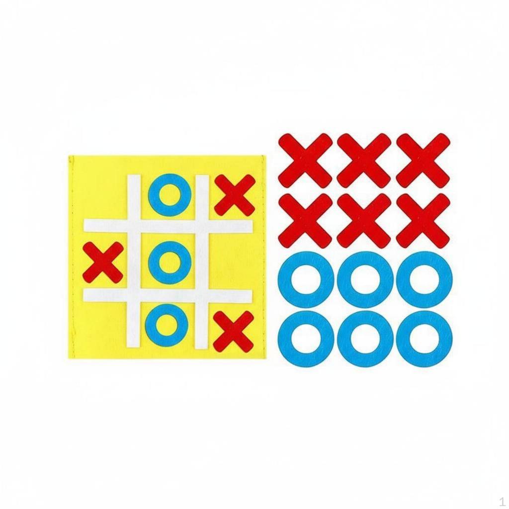 Toe Strategy Board Game, Mini Noughts and Crosses Game Easy to Store Portable
