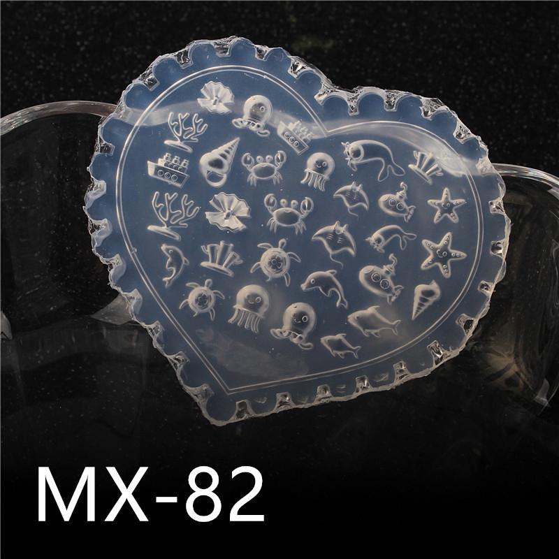 1Pc 3D Acrylic Nail Mold Tulip Sea Shell Jellyfish Goldfish Starfish Design DIY Silicone Manicure Nail Art Decorations