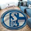 FC Schalke 04 Round Area Rug,Carpet Rug for Living Room Bedroom Sofa Playroom Decor,Non-slip Floor Mat