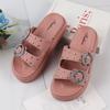 Women Slippers Platform Metal Decoration Sandals Wedges Shoes Outdoor Clogs Slipper Ladies Flip Flops Shoes