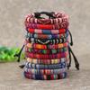 Hot-selling Cotton Men's and Women's Bohemian Hand-woven Bracelets, 12-piece Set, Colorful Surf Bracelets