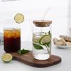 Creative Wide Mouth Mason Jar Drinking Glasses with Bamboo Lids and Straws Cute Reusable Smoothie Cups Iced Coffee Cup