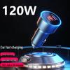 MKO 120W Metal Car Charger for Apple & Android with PD USB Pass-through and Cigarette Lighter Converter.