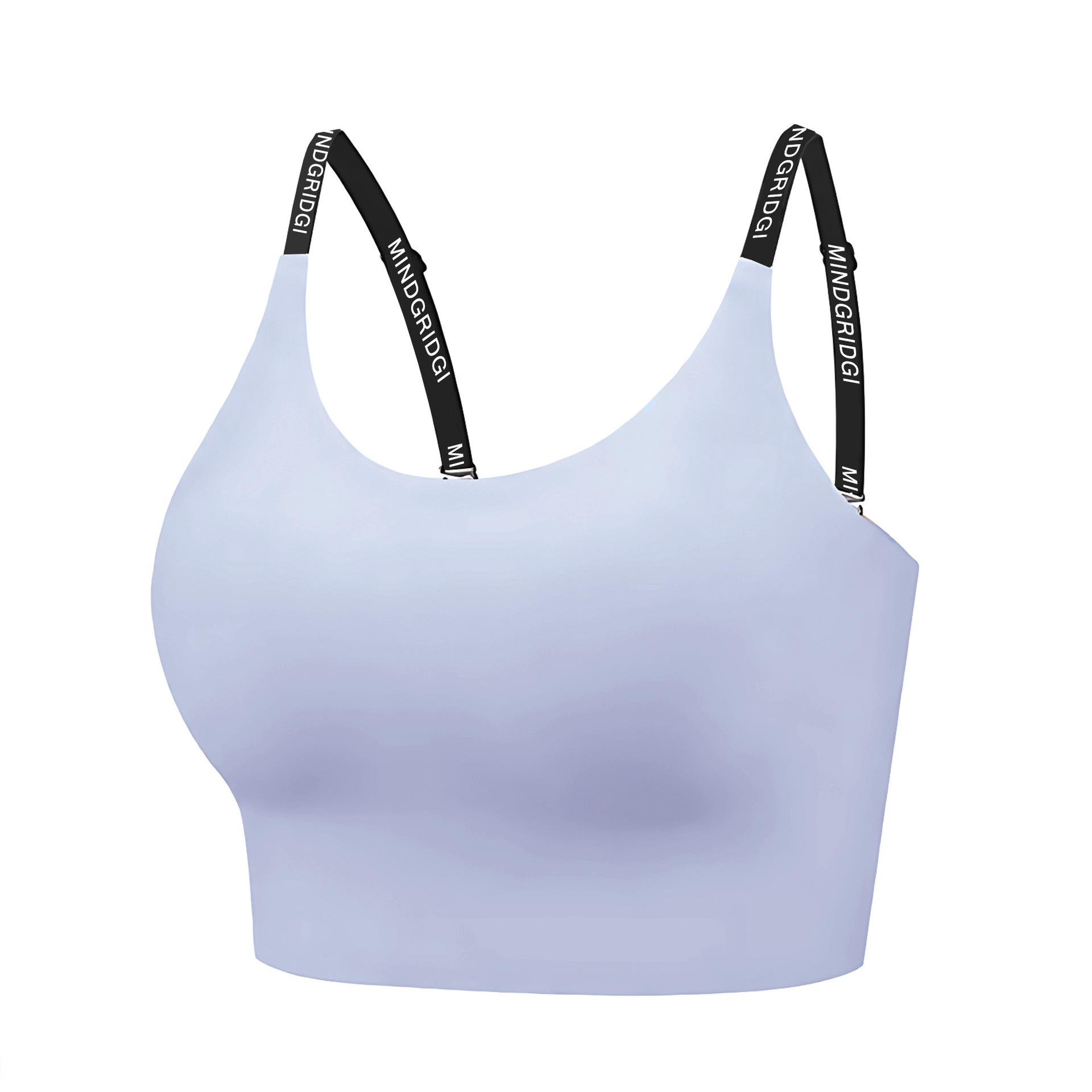 

Бесшовный спортивный бюстгальтер телесного цвета с дышащей тканью и силиконовыми бретелями для бега и фитнеса Extra Large