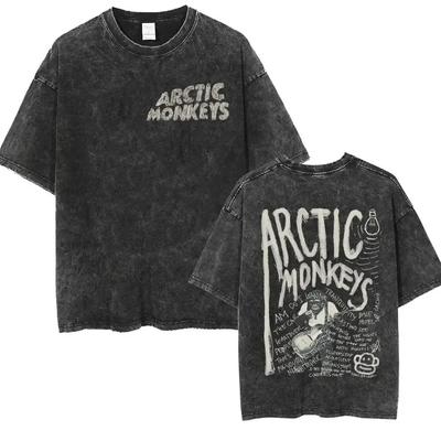 Retro roko Arctic Monkeys muzikos albumas Graphic TShrit Couple Vintage Washed Oversized marškinėliai trumpomis rankovėmis