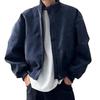 Men's Retro Stand Collar Bomber Jacket - Autumn/Winter Cleanfit Versatile Short Coat
