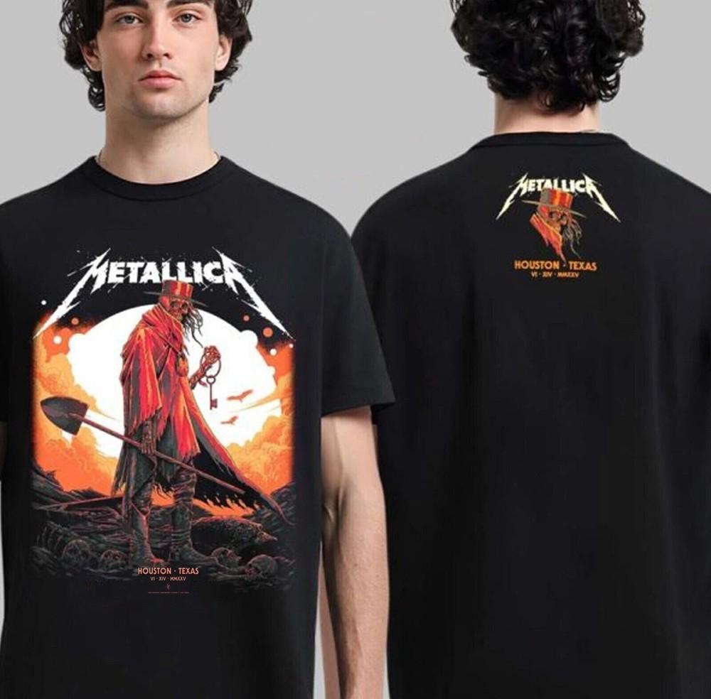 Metallica M72 Тур Хьюстон TX Pop Up 14 июня 2025 Двусторонняя унисекс футболка XXXXL