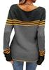 2025 European American Striped Color Block Knit Sweater: Autumn/Winter Women's Fashion Pullover