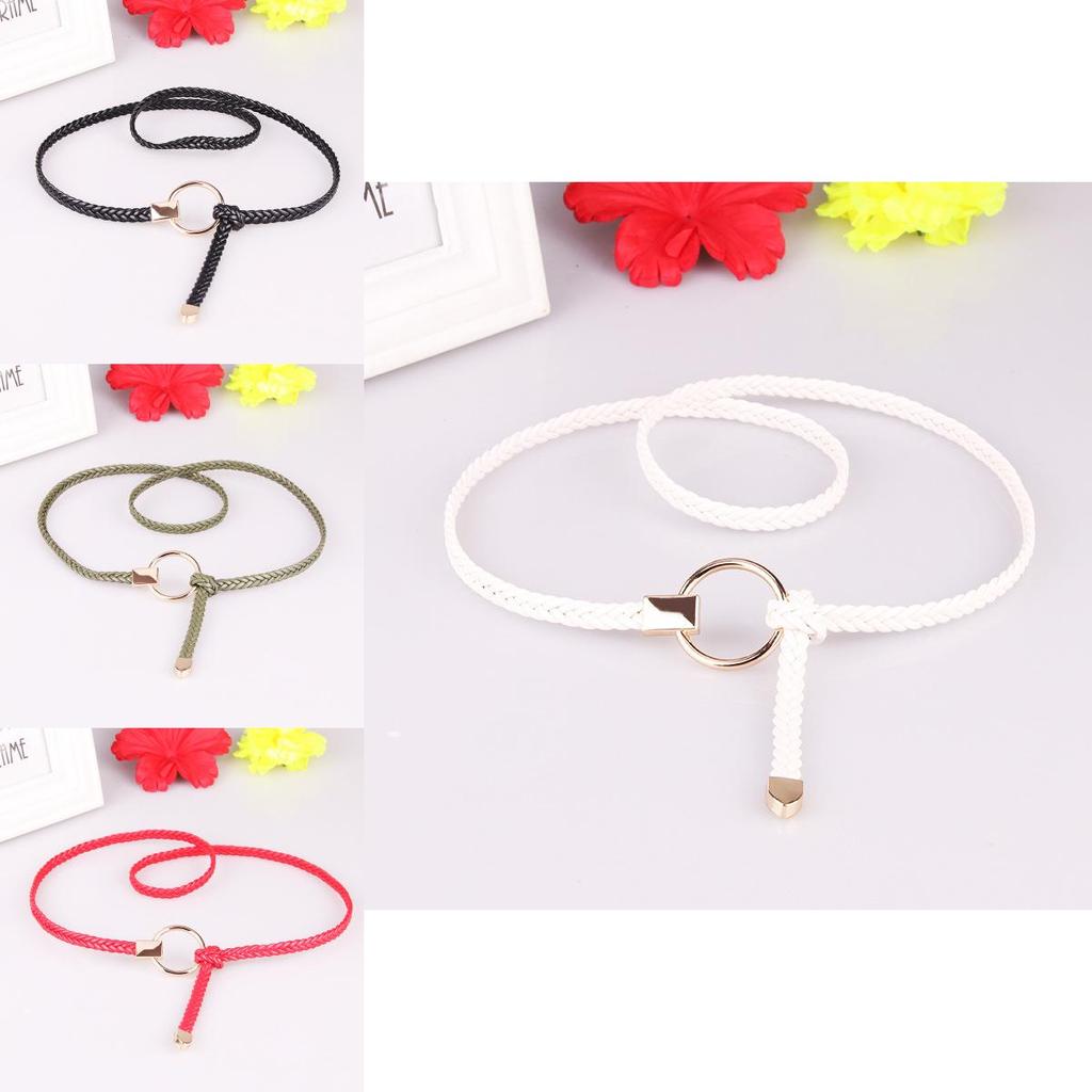 Handgefertigter schmaler Damen-Taillengürtel mit Legierungs-Schnalle für lässige Kleider-Accessoires