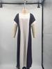 2026 Spring Color Block Print Round Neck Loose Women's Dress