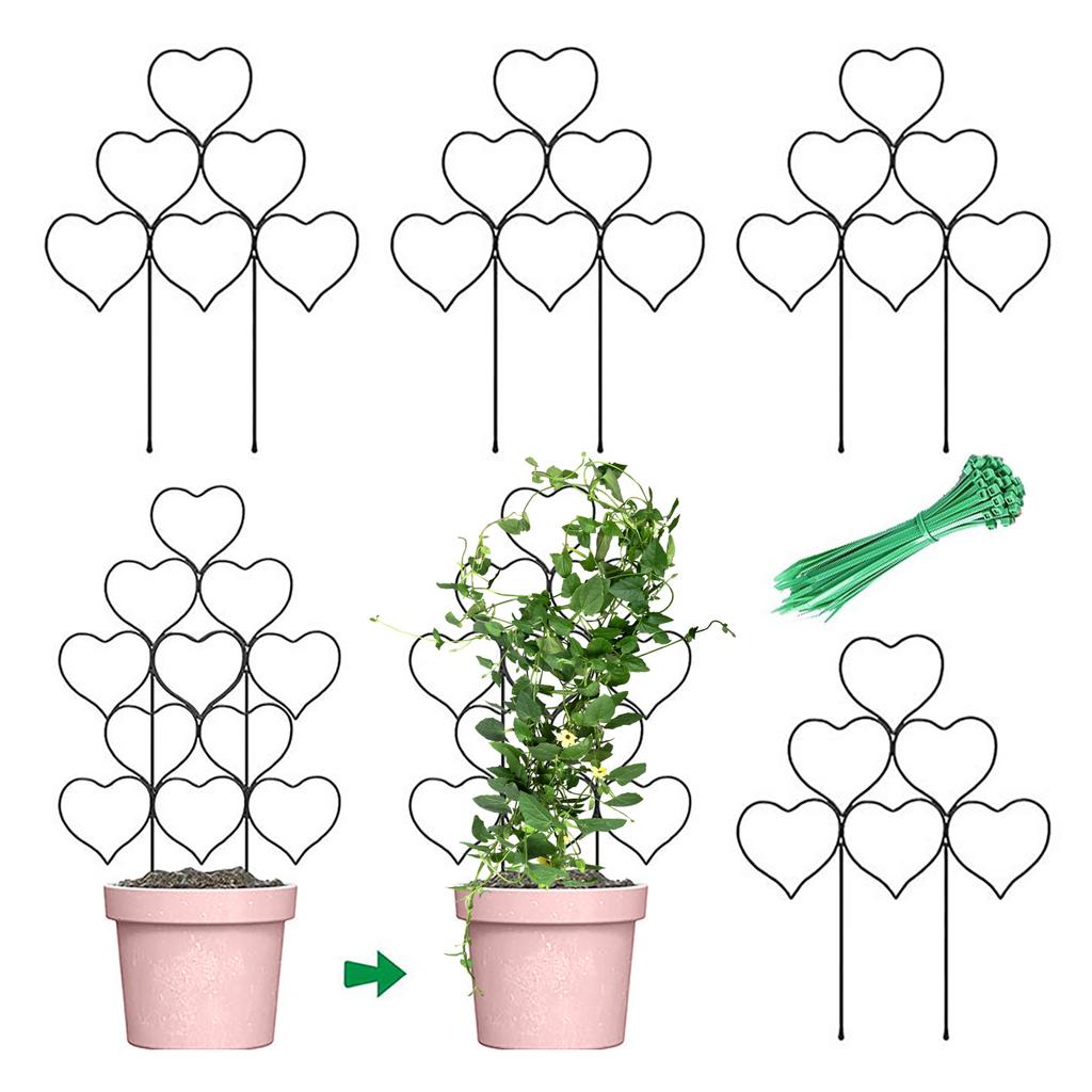 Plant Climbing Trellis with 4 Stakes & 20 Ties 30x35cm Black Garden Support for Vines