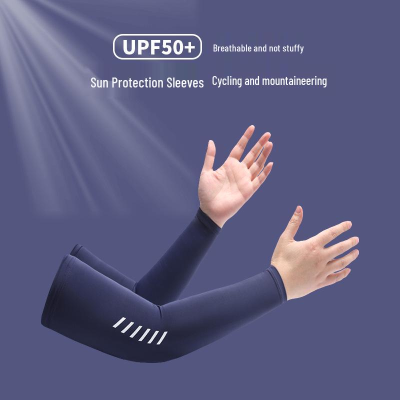 Men's Silky Ice UV Protection Sleeves, Summer Arm Shields for Cycling & Driving