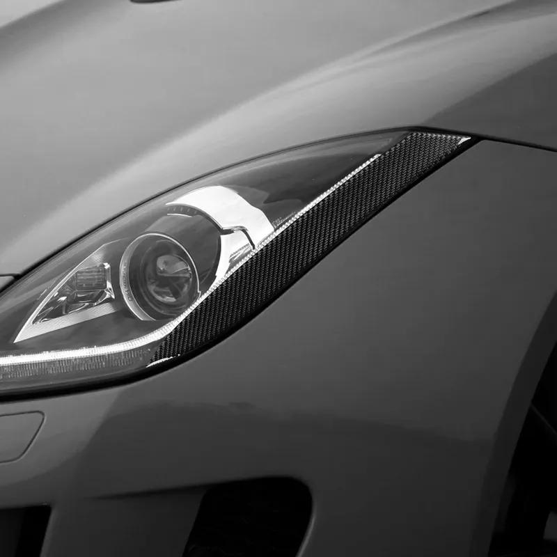 For Jaguar F-TYPE 2013-2024 Carbon Fiber Headlight Header Lamp Brow Car Accessories Exterior Decorative Cover Sticker Auto Trim