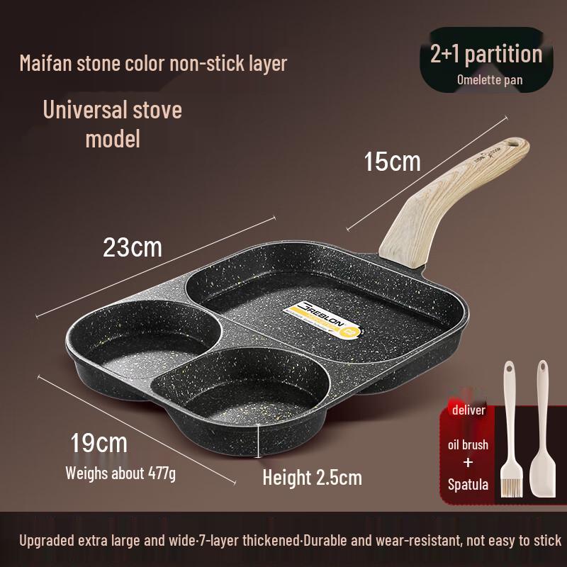 Sansi Steel 3-in-1 Maifan Stone Non-Stick Breakfast Frying Pan