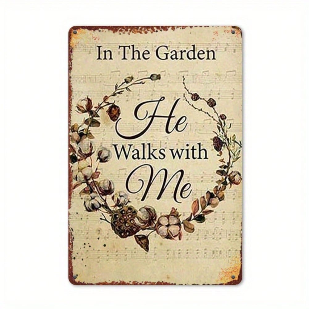 

Metal Wall Art Vintage Garden Decor Rustic Floral Wreath Iron Sign Indoor Outdoor Home Farm Decor 8x12 Inches 20x30 разноцветный
