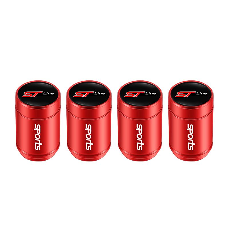 ZLKQ1 4pcs Metal Car Tire Valve Caps 3D Aluminum Alloy Stem Caps For Ford ST Line Explorer Transit Ranger Kuga F150 Fusion Taurus GHIA