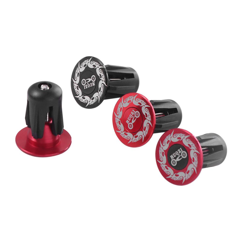 1 Pair Universal Bike Handlebar Plugs Flame Pattern Handlebar Grip End Plugs  Folding Bicycle