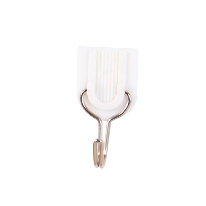 Non-trace Sticky Hook Wall Plastic Hook White Hook Kitchen Bathroom Door Ceramic Tile Small Hook 6 Sets