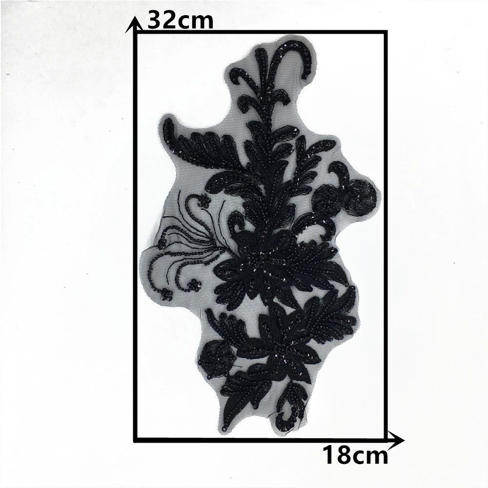 Black And White I Polyester Embroidery Bead Embroidery Sewing Lace Collar Diy Decorative Clothing Single Flower Accessories Clothing Accessories