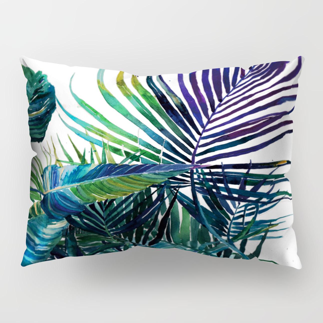 

Прямоугольная подушка Подушка с принтом весенних листьев Подушка для талии Наволочка Чехол для подушки сиденья 50 * 30Cm without pillow core