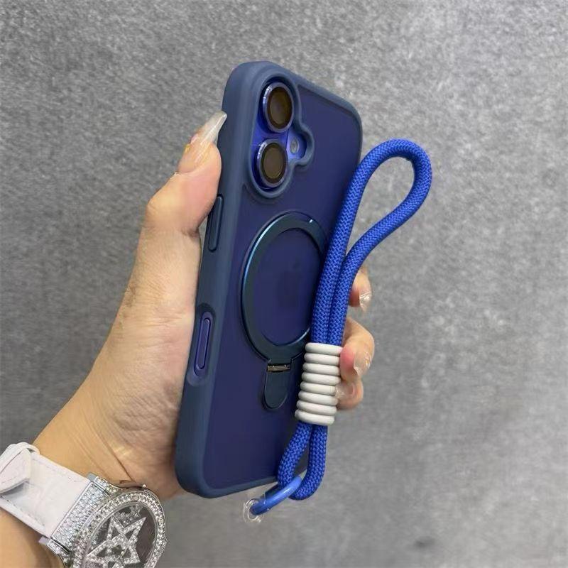 

для Magsafe Цукерковий Колір Контрастний Ремінець Чохол для iPhone 17 16 15 14 13 12 11 Pro Max Air З Магнітним Тримачем Підставкою Чохли Обкладинка iPhone 14 Pro
