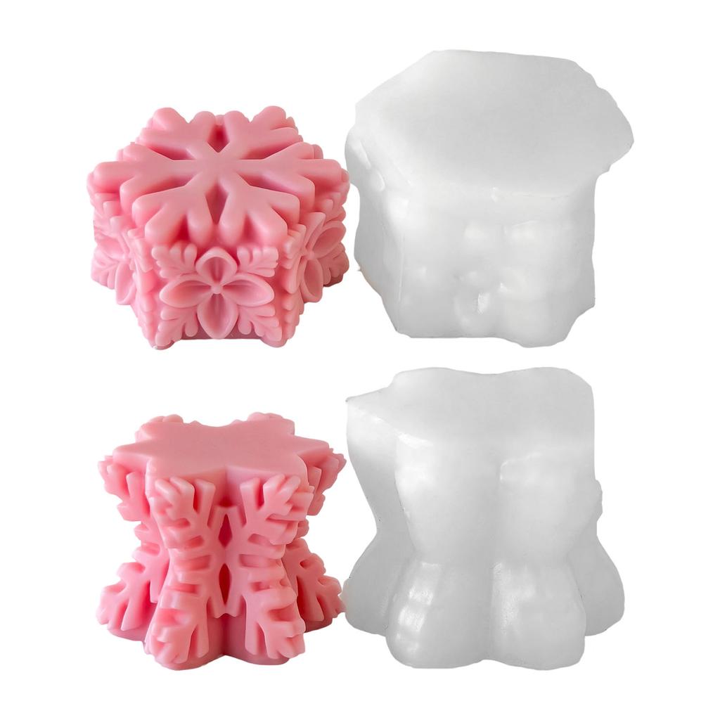 Christmas Candle Molds Castings Molds Epoxy Resin Molds Snowflake Pillar Silicone Moulds Plasters Molds Ornament Molds