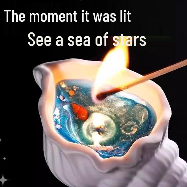 Seashell Scented Candle - Creative Handmade Ornament for Birthday & Bedroom, Long-lasting Home Fragrance