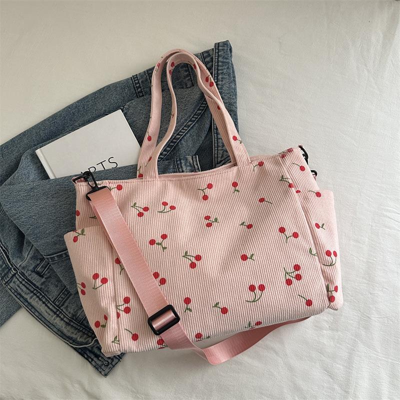 

Ladies Shoulder Bag, Corduroy Hand-held Large-capacity Handbag, Suitable for Commuting, Attending Classes and Traveling