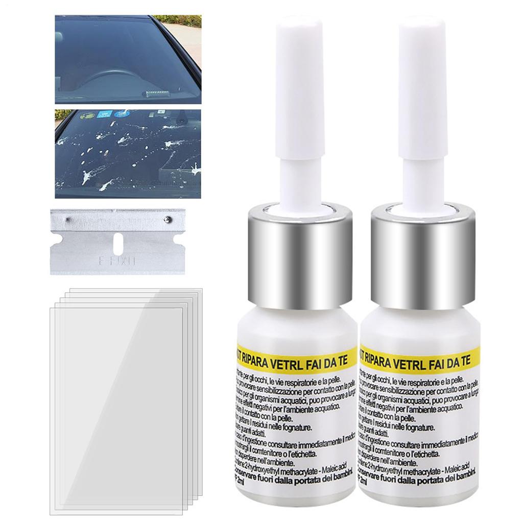 Car Window Repair Kit Glass Nano Repair Fluid 2 Piece Glass Repair Kit Glass