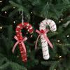 1/6Pcs Christmas Lollipop Candy Cane Pendant Xmas Tree Hanging Ball Ornaments Christmas Decorations for Home 2024 New Year Gift