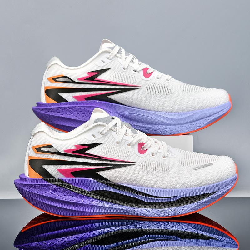 2025 New Full Palm Carbon Board Popcorn Sole Sports Shoes, Student Men's and Women's Racing Shoes, Shock-absorbing Running Shoes