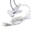 360 Degrees Flexible Light Holder Double Heads Clip With Daul Switch Extension Bulb Lamp E27 Socket for LED Grow Light